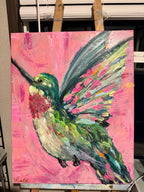 Garden Jewel | Original Colorful Hummingbird Painting