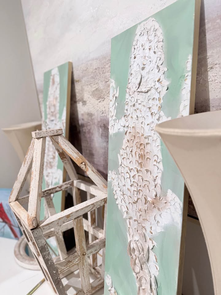 Gilded Gators | Set of 2 Sage Green and Gold 3D Alligator Paintings