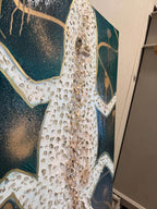 Gilded Gator - Emerald Abstract