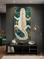 Gilded Gator - Emerald Abstract