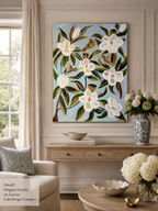 The Garden Visitors— Original Hummingbird and Magnolia Art