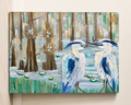 Quiet Company - Original Louisiana Bayou Painting with Cypress Trees