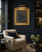Indigo Scales — Abstract Alligator Skin Mosaic Painting