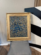 Indigo Scales — Abstract Alligator Skin Mosaic Painting