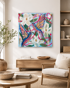 Magnolia Flight | Original Hummingbird & Magnolia Louisiana Painting