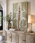 Gilded Gator - Raindance Original Textured Louisiana Alligator Painting