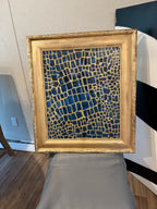 Indigo Scales — Abstract Alligator Skin Mosaic Painting