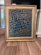 Indigo Scales — Abstract Alligator Skin Mosaic Painting