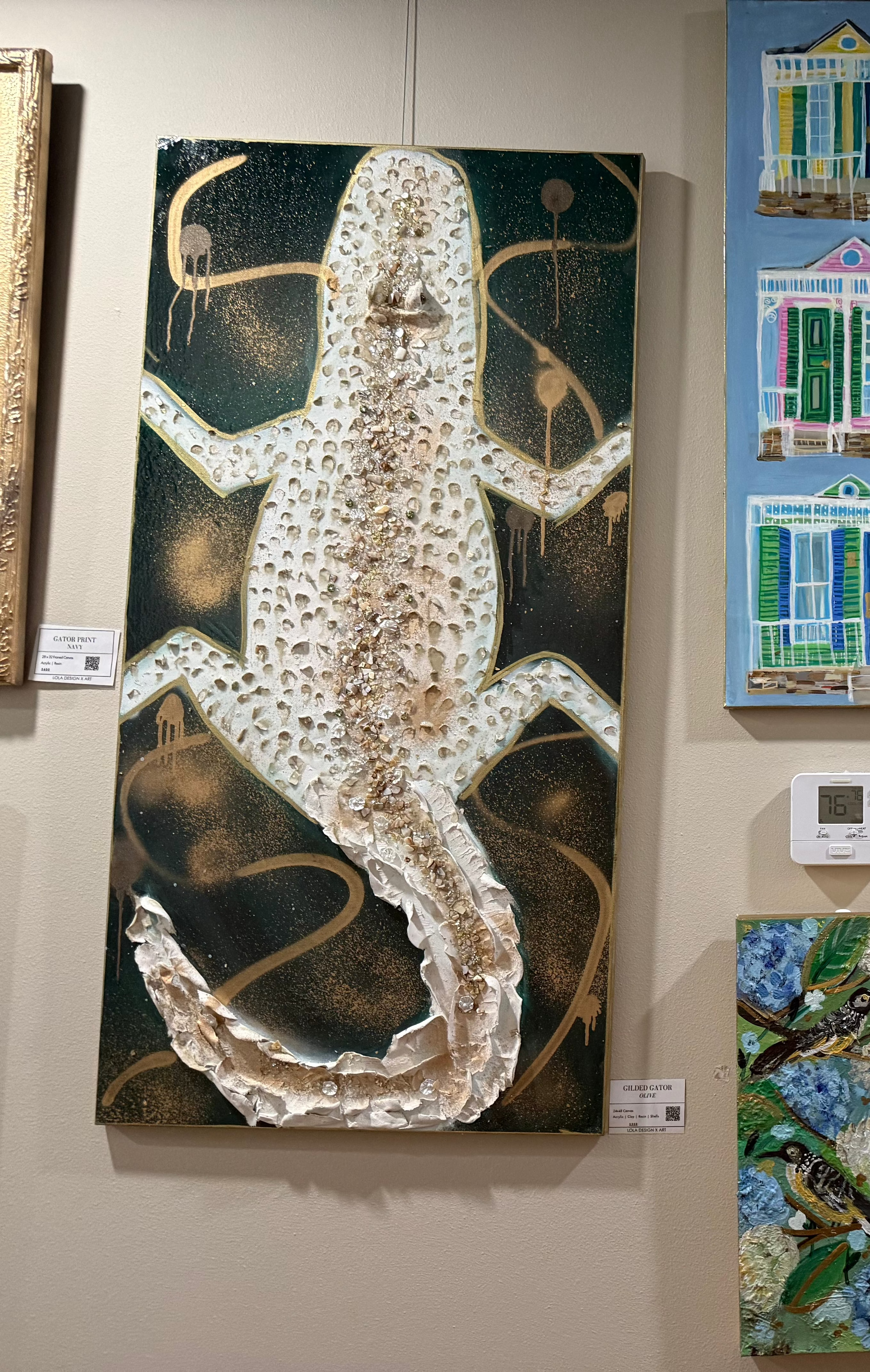 Gilded Gator - Emerald Abstract