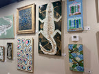 Indigo Scales — Abstract Alligator Skin Mosaic Painting