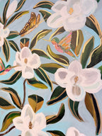 The Garden Visitors— Original Hummingbird and Magnolia Art