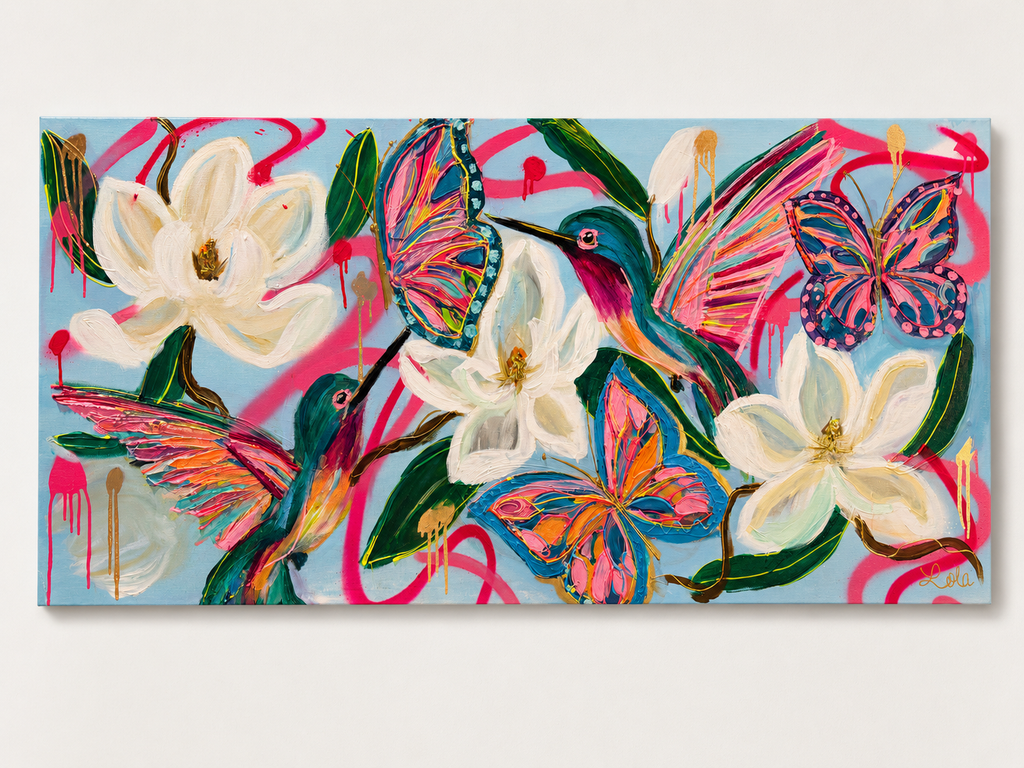 Magnolia in Motion | Colorful Magnolias Butterflies & Hummingbirds