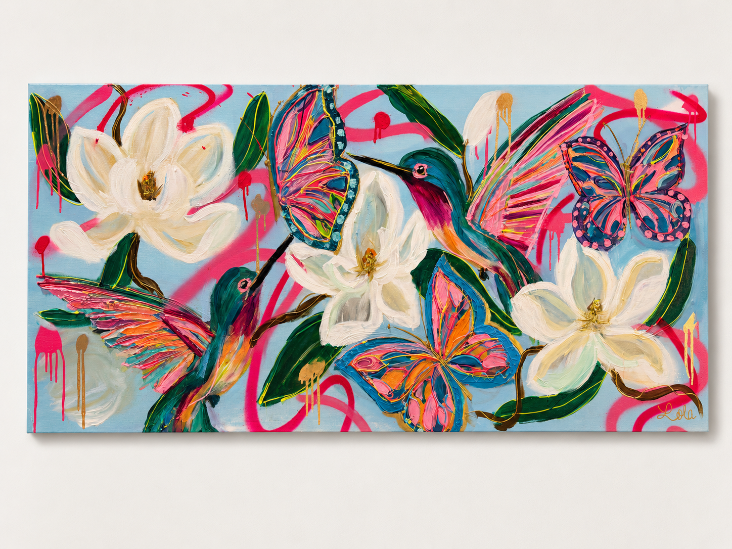 Magnolia in Motion | Colorful Magnolias Butterflies & Hummingbirds