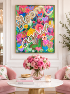Bloom Again | Original Colorful Abstract Floral Painting with Gold Leaf