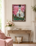 Sunday in Bloom | Original Southern Church and Azalea Painting