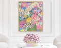 Bloom Again | Original Colorful Abstract Floral Painting with Gold Leaf